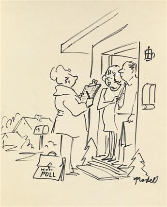 (THE NEW YORKER. ELECTION.)  FRANK MODELL. Its nothing, dear. A man just wants my opinion * Were still debating.